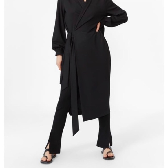 [Zara] Classic Black Wrap Duster Jacket - Picture 11 of 11